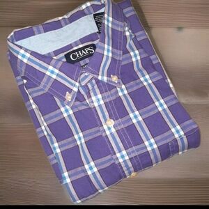 Polo Ralph Lauren Classic Fit Short Sleeve Button Down Shirt Purple Blue…